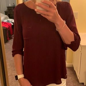 Oversized maroon blouse